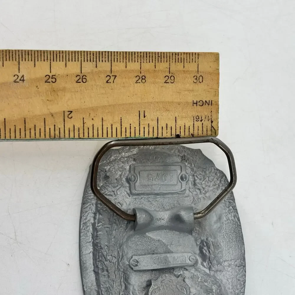 Vintage Belt Buckle Mechanics Performance Guaranteed Pewter Enamel